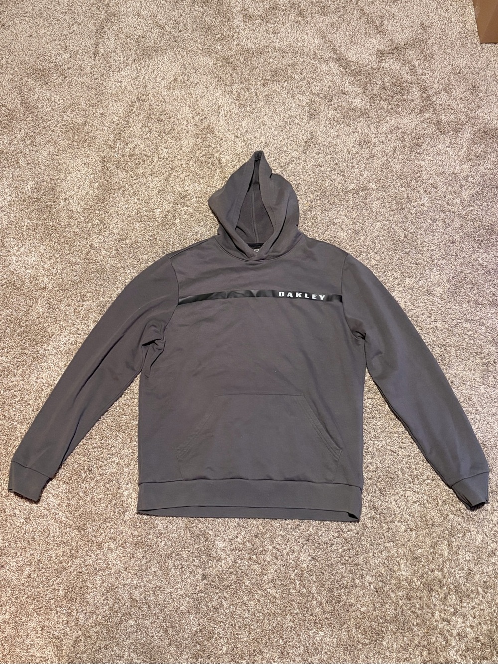 Oakley Charcoal Hooded Sweatshirt with Chest Stripe